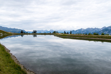 Panoramic Lake (Panoramasee) on Mutterer Alm near Mutters/Innsbruck, Austria