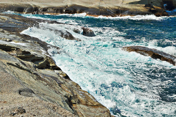 waves at Sarakiniko beach, Milos island