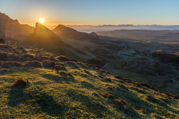 Sunset behind Mountain Isle Of Skye 