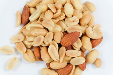 pile of nuts isolated on white background