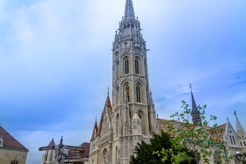 Fototapeta na wymiar Old church on the street in the center of Budapest. Hungary