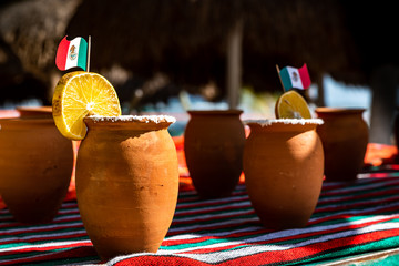 Mexiko Margarita Zitrone Flagge Tonbecher