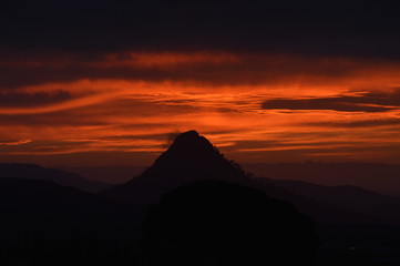 Picturesque Sicilian Sunrise, Mazzarino, Caltanissetta, Italy, Europe