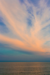 Naklejka na ściany i meble Sunset over the Adriatic sea , Italy