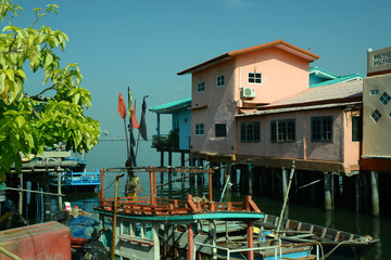 Fototapeta na wymiar Fischerdorf bei Naklua, Thailand