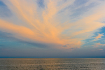 Naklejka na ściany i meble Sunset over the Adriatic sea , Italy