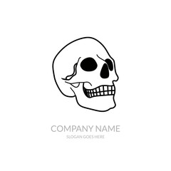 Skull Vector Icon Outline Community Business Company Stock Logo Design Black Template