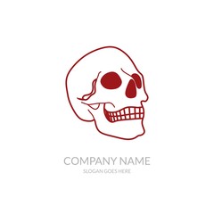 Skull Vector Icon Outline Community Business Company Stock Logo Design Red Template