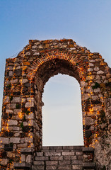 Old brick wall arch in sicily
