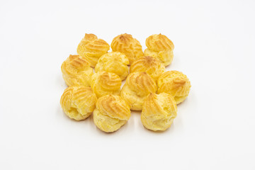 Cream puff on white