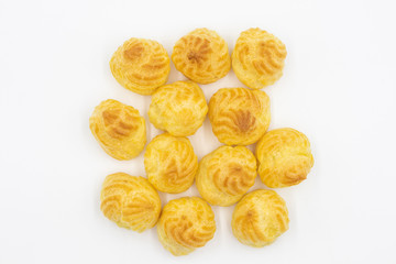 Cream puff on white