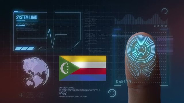 Finger Print Biometric Scanning Identification System. Comoros Nationality
