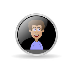 icon of a guy in a metal frame.