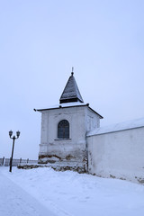Fototapeta na wymiar View of tower of Tobolsk Kremlin
