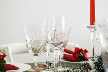 glasses on table