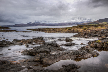 Beautiful Seascape and Sunset on the Beach on The Isle Of Skye
