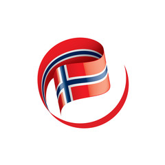 Norway flag, vector illustration on a white background