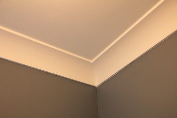Corner of wall ceiling coving