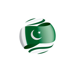 Pakistan flag, vector illustration on a white background