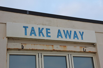 Old Beach Take Away Sign