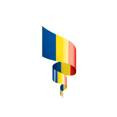 Romania flag, vector illustration on a white background