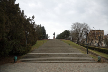 Monument to the communist leader Lenin in the city center. Pyatigorsk, Russia