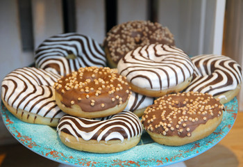 Stack of iced Donuts Doughnuts