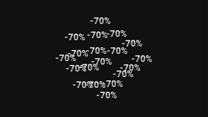 Percent Sings on Dark Background. Black Poster with Silver Percent Sings and Snowflakes. Vector Discount Sale Background.