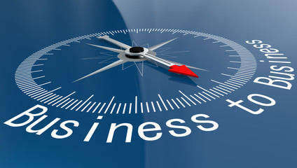 Blue compass with Business to Business word
