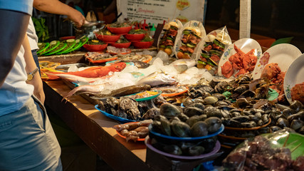 Seafood in a local market, bohol island, the philippines, Asia