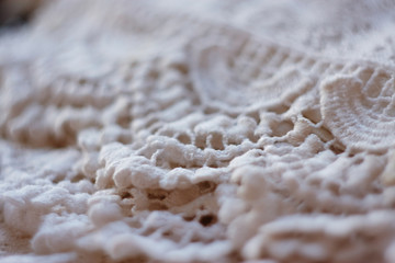 dress of delicate white lace for the wedding ceremony