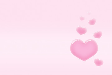 Fototapeta na wymiar Love and valentine concept, love shape with pink background 