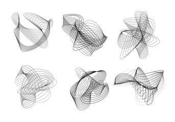 set of abstract lines vector strange shapes full editable stroke