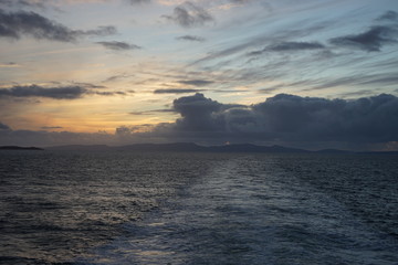 Ferry Away from the Island Sunset 12