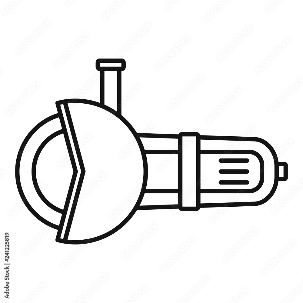 Poster angle grinder tool icon. outline angle grinder tool vector icon for web design isolated on white bac