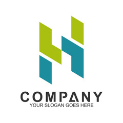 letter H logo design template