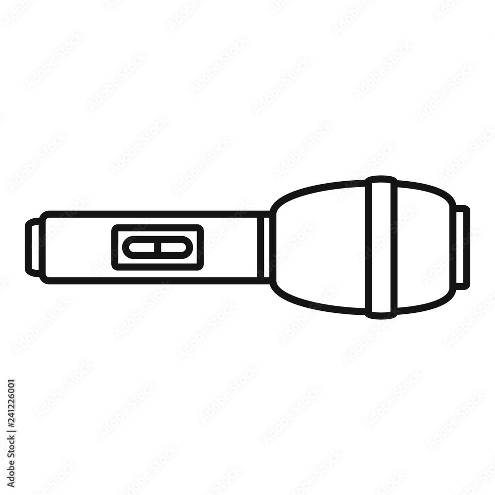 Poster metallic flashlight icon. outline metallic flashlight vector icon for web design isolated on white b