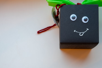 Funny gift box with toy eyes