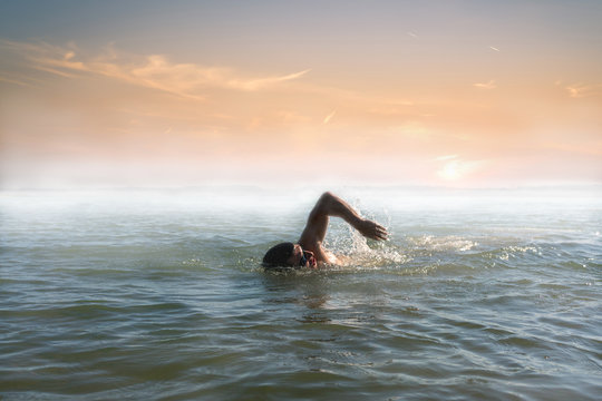 Swimming in Sunset