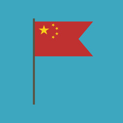 China flag icon in flat design