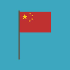 China flag icon in flat design