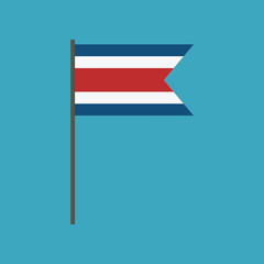 Costa Rica flag icon in flat design
