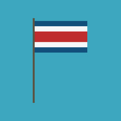 Costa Rica flag icon in flat design