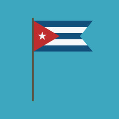 Cuba flag icon in flat design