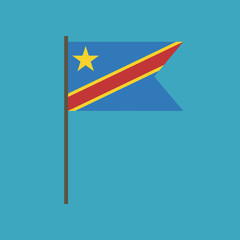 Democratic Republic of the Congo flag icon in flat design