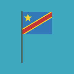 Democratic Republic of the Congo flag icon in flat design