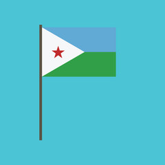 Djibouti flag icon in flat design
