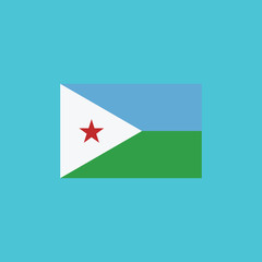 Djibouti flag icon in flat design