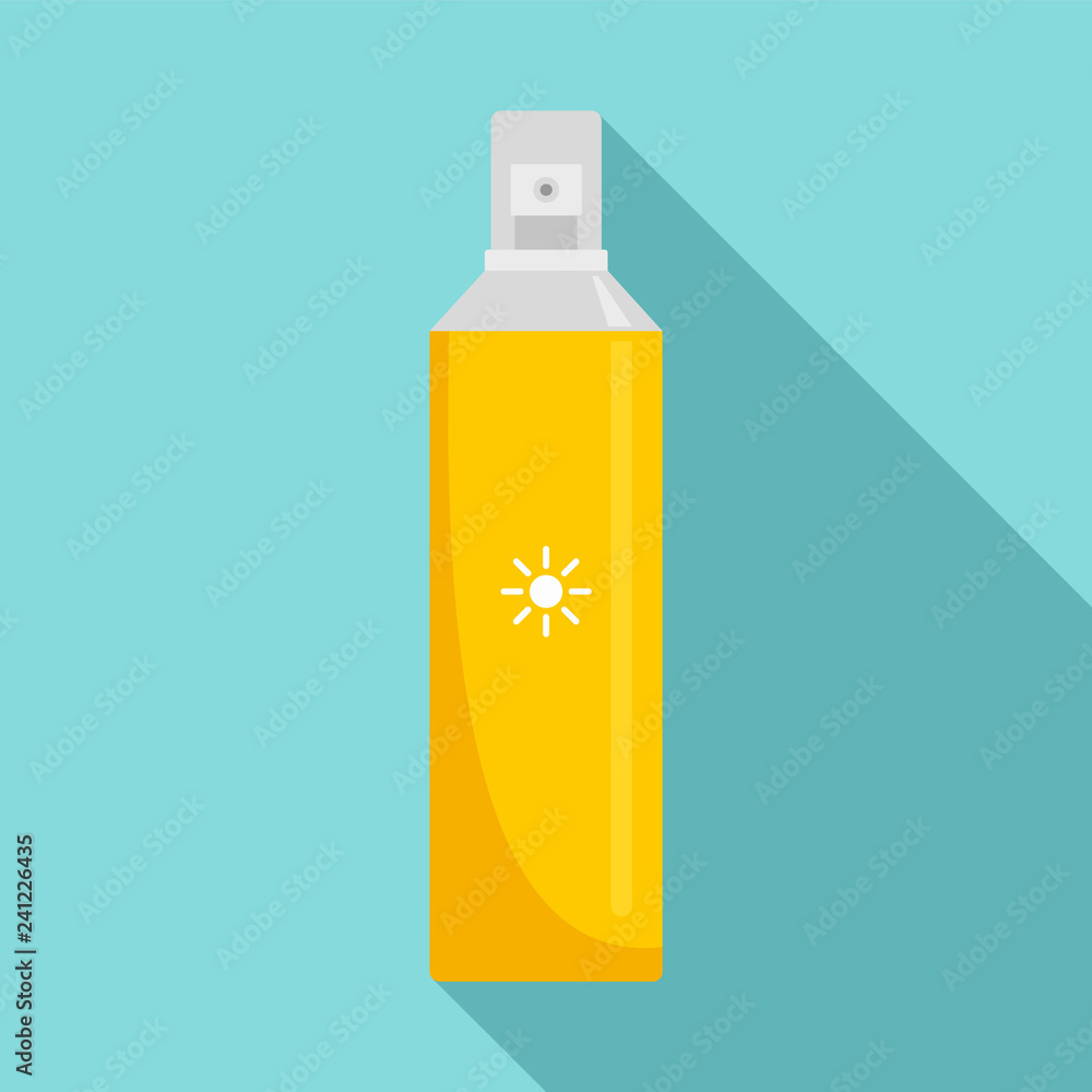 Poster sun block spray icon. flat illustration of sun block spray vector icon for web design