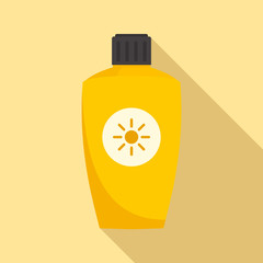 Uva sunscreen bottle icon. Flat illustration of uva sunscreen bottle vector icon for web design